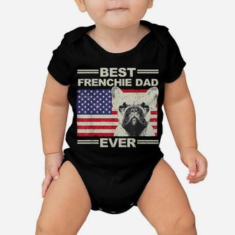 Best Frenchie Dad For Men Us Flag American French Bulldog Baby Onesie | Crazezy