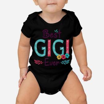 Best Gigi Ever Shirt Women Flower Decor Grandma Baby Onesie | Crazezy AU