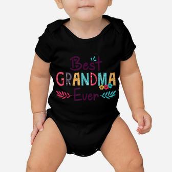 Best Grandma Ever Shirt Women Flower Decor Grandma Baby Onesie | Crazezy CA