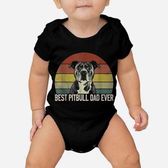 Best Pitbull Dad Ever Vintage Funny Dog Owner Baby Onesie | Crazezy AU