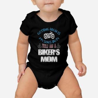 Biker's Mom Vintage Art Baby Onesie - Monsterry