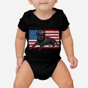 Black Labrador Retriever Black Lab Dad Mom American Flag Dog Baby Onesie | Crazezy CA