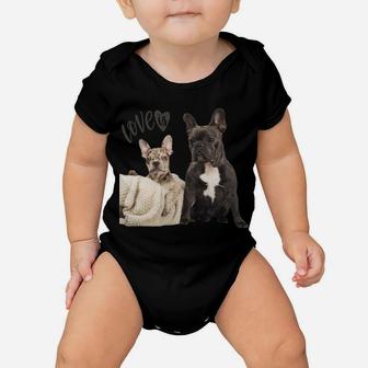 Black White French Bulldog Shirt Frenchie Mom Dad Dog Puppy Sweatshirt Baby Onesie | Crazezy