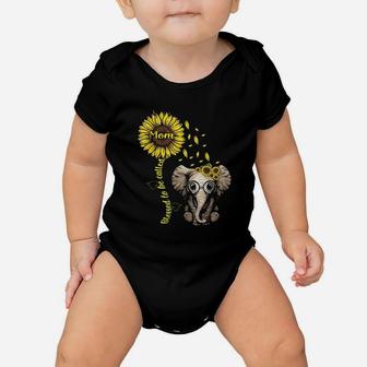 Blessed To Be Called Mom Sunflower Elephant Sunflower Baby Onesie | Crazezy