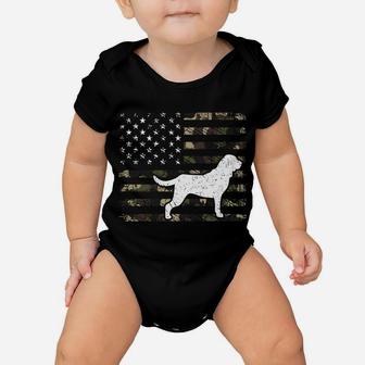 Bloodhound Dog Dad Mom Camouflage Usa Flag Baby Onesie | Crazezy