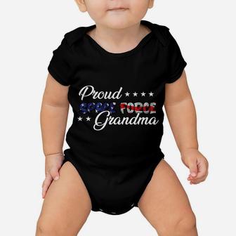 Bold Flag Proud Space Force Grandma Baby Onesie | Crazezy