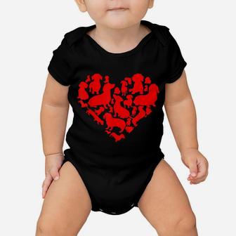 Boy Kid Girl Valentine’S Day Dog Costume, Dachshund Mom Dad Baby Onesie | Crazezy
