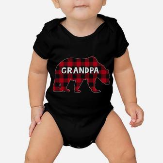 Buffalo Plaid Bear Christmas Pajama Matching Family Grandpa Baby Onesie | Crazezy AU