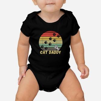 Cat Daddy Paw Prints Cat Retro Style Sunset Distressed Baby Onesie - Monsterry UK
