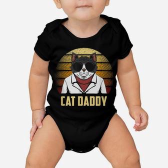 Cat Daddy Shirt Funny Retro Father Gift Best Ever Cat Dad Baby Onesie | Crazezy AU
