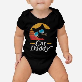 Cat Daddy Vintage 80S Style Cat Retro Sunglasses Distressed Baby Onesie | Crazezy