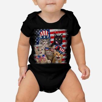 Cat Happy Freedom Day Cat Lovers Cat Moms 4Th July American Baby Onesie | Crazezy