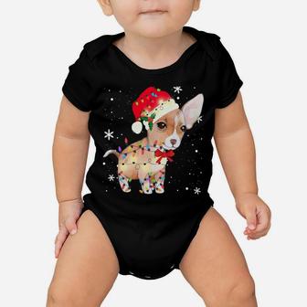Chihuahua Dog Christmas Light Xmas Mom Dad Gifts Baby Onesie | Crazezy