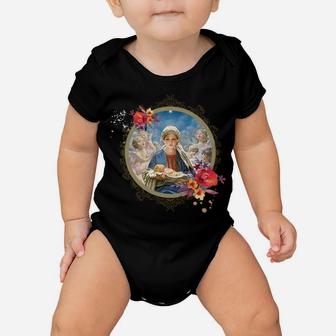 Christmas Nativity Star Mother Mary Jesus Catholic Gifts Baby Onesie | Crazezy