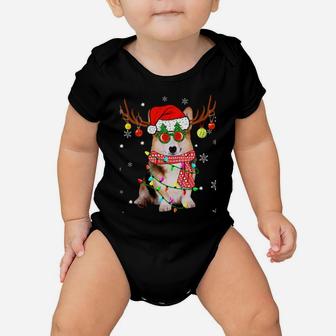 Christmas Pajama Corgi Xmas Lights Dog Dad Mom Sweatshirt Baby Onesie | Crazezy CA