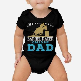 Cool Barrel Racing Dad Horse Funny Rodeo Sport Baby Onesie | Crazezy