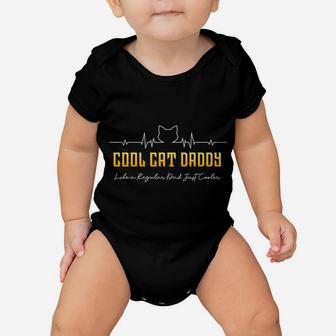 Cool Cat Daddy Heartbeat Cat Lovers Baby Onesie | Crazezy
