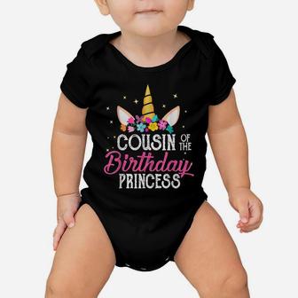 Cousin Of The Birthday Princess Father Girl Unicorn Birthday Baby Onesie | Crazezy AU