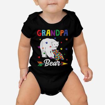 Cute Grandpa Bear Autism Awareness Month Family Baby Onesie - Monsterry UK