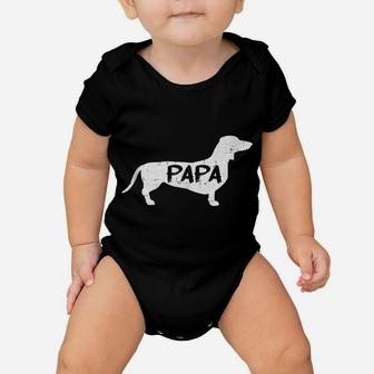 Dachshund Papa Dog Cute Puppy Doggie Animal Lover Doxie Dad Baby Onesie | Crazezy AU