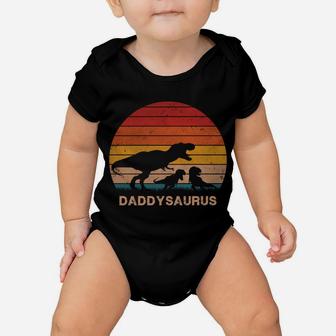 Dad Dinosaur Daddysaurus 2 Two Kids Christmas Birthday Gift Baby Onesie | Crazezy CA