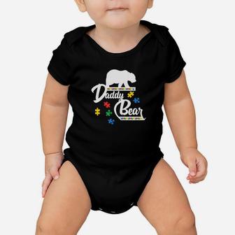 Daddy Bear Puzzle Autism Awareness Dad Baby Onesie - Monsterry