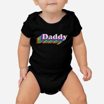 Daddy Gay Daddy Bear Retro Lgbt Rainbow Baby Onesie | Crazezy