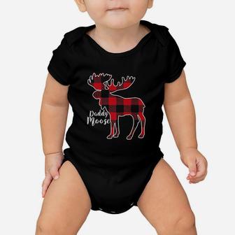 Daddy Moose Red Plaid Buffalo Matching Family Pajama Baby Onesie | Crazezy