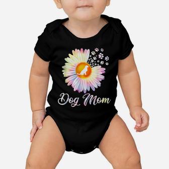 Daisy Flower Dog Mom Paw Footprint Funny For Men Women Baby Onesie | Crazezy