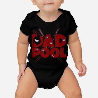 Distressed Dad Superhero Pool Parody Birthday Baby Onesie - Monsterry
