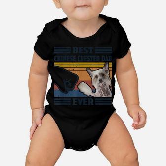 Dog Vintage Best Chinese Crested Dad Ever Father's Day Baby Onesie | Crazezy