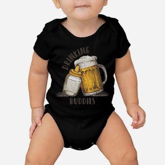 Drinking Buddies Dad And Baby Matching Fist Father Shirt Baby Onesie | Crazezy
