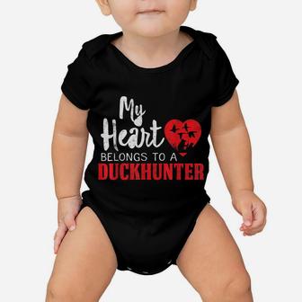 Duck Hunting My Heart Belongs To A Duckhunter Gift Wife Mom Baby Onesie | Crazezy DE