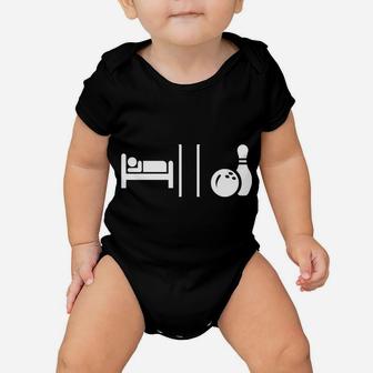 Eat Sleep Bowl Funny Bowling League Christmas Gift Dad Mom Baby Onesie | Crazezy