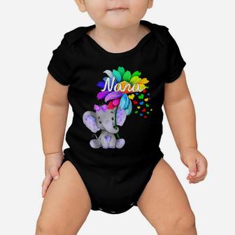 Elephant Nana Flower Cute Mother's Day T Shirt Baby Onesie | Crazezy
