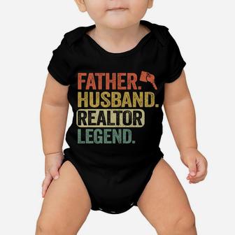 Father Husband Realtor Legend Men Vintage Real Estate Agent Baby Onesie | Crazezy UK