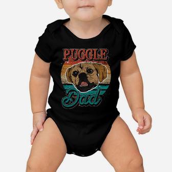 Fathers Day Dog Lover Dog Owner Puggle Dad Pet Retro Puggle Sweatshirt Baby Onesie | Crazezy
