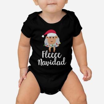 Fleece Navidad Sheep Face Santa Hat Xmas Holiday Pun Gift Baby Onesie | Crazezy AU