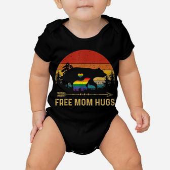 Free Mom Hugs Lgbt Pride Mama Bear Retro Tshirt Gift Baby Onesie | Crazezy