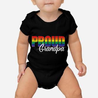 Gay Pride Shirt Proud Grandpa Lgbt Ally For Family Rainbow Baby Onesie - Monsterry