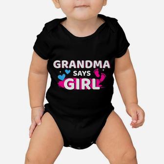 Gender Reveal Grandma Says Girl Matching Family Baby Party Baby Onesie | Crazezy UK