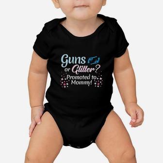 Gender Reveal Or Glitter Promoted To Mommy Party Baby Onesie | Crazezy CA