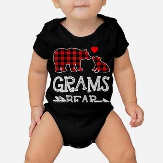 Grams Bear Shirt, Red Buffalo Plaid Grandma Bear Pajama Baby Onesie | Crazezy