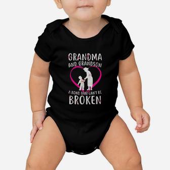 Grandma And Grandson A Bond That Cant Be Broken Baby Onesie | Crazezy