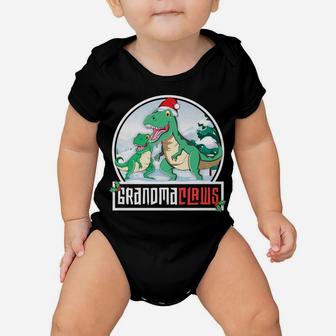 Grandma Claws T-Rex Dinosaur Matching Family Christmas Baby Onesie | Crazezy