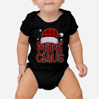 Grandma Mimi Claus Plaid Xmas Pajama Matching Baby Onesie - Monsterry
