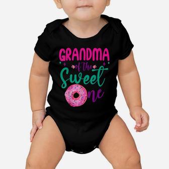 Grandma Of Sweet One 1St B-Day Party Matching Family Donut Baby Onesie | Crazezy