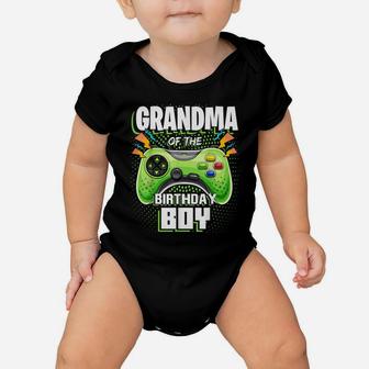 Grandma Of The Birthday Boy Matching Video Gamer Party Baby Onesie | Crazezy UK