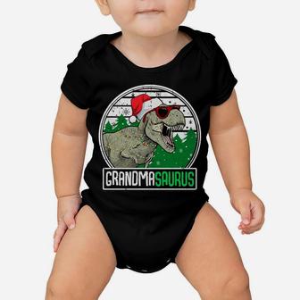 Grandmasaurus Grandma Dinosaur T-Rex Family Christmas Sweatshirt Baby Onesie | Crazezy