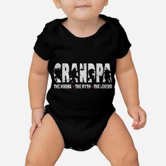 Grandpa The Viking The Myth The Legend Shirt Fathers Day Dad Baby Onesie | Crazezy